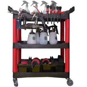 PP Material 3 Shelf Portable Garage Tool Cart for Car Detailing