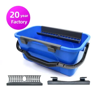 PP Plastic Eco Friendly OEM ODM 12L Mop Bucket with Window Squeegee Outdoor Use Customizable Logo Factory Direct