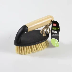PP and PET Bristle Handheld Scrub Brush with Bamboo Wooden Handle for Laundry, Pets, Shoes, and Clothes