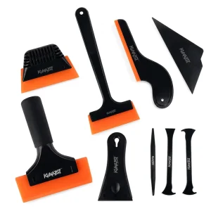 PPF Squeegee 9PCS Film Cutting Tools Color Change Squeegee Stainless Steel Edge Plug for Car Window Film Tint