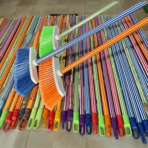 PVC Broom Stick with Wooden Handle and Waterproof Dustpan for Home Floor Cleaning