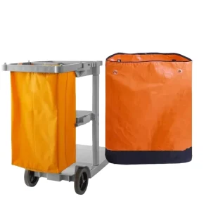 PVC Cleaning Cart Collection Bag With Quick Dry Fabric Reduces Drying Time After Washing