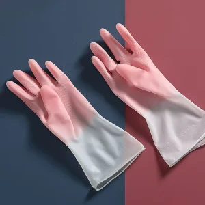 PVC Coated Household Chores Kitchen Home Use 32cm Waterproof Durable Cleaning Gloves for Laundry