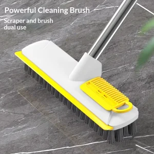 PVC Floor Brush with Comb and Long Handle for Tile and Carpet Cleaning