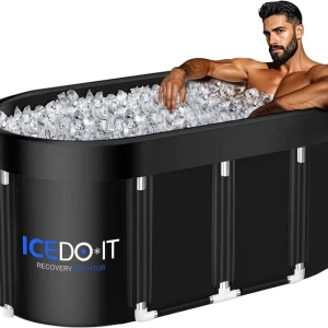 PVC Oval Ice Bath Bucket for Unisex Adult Athletes Recovery Gym Outdoor Portable Folding