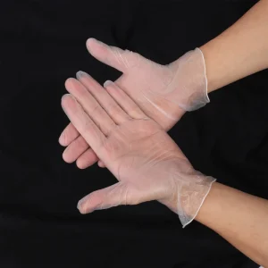 PVC Vinyl Gloves Powder-Free Clear 100 Pieces 50 Pairs Transparent Disposable Gloves