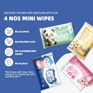 Pack of 10 Baby Cleansing Wet Wipes