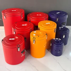 Party Ice Buckets Set Portable Coolers Drink Bottle Beer Cooler Holder Round Beverage Tubs in Travel Camping Beer Cooler
