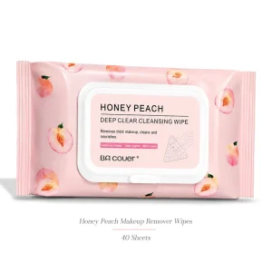 Peach Scent Makeup Remover Wipes 40 Sheets Gentle Skin Friendly Portable Facial Cleansing Wipes
