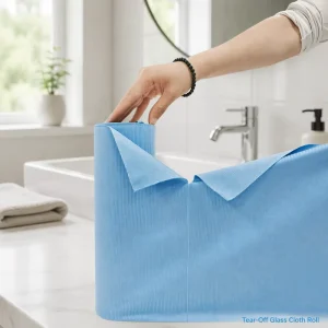 Perforated Tear Off Microfiber Glass Cleaning Cloth Roll Lint Free Streak Free Window Wiper Towel Reusable Washable