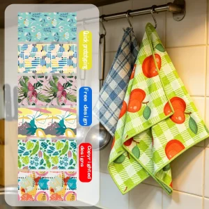 Personalized Woven Compressed Microfiber Kitchen Tea Towel with Super Strong Water Absorption, Reusable Multi-Purpose Dish Cloth
