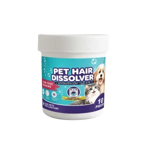 Pet Hair Dissolver Effervescent Laundry Tablets for Dogs & Cats Fragrance Free Anti Clog Stain Remover 10 Pieces