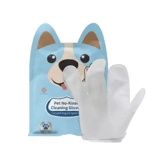 Pet No-Rinse Cleaning Gloves, Spunlace Material, Soft, Portable Design