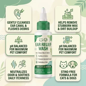 Pet Wax Remover 50ml Odor Control Drops HOCl Cleanser Dog Ear Relief Wash Cat Ear Care Liquid