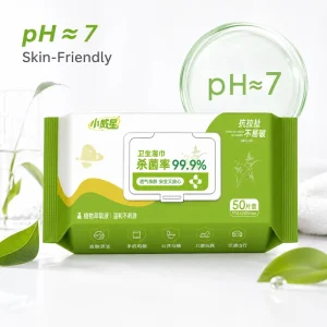 Ph Balance 99.99% Sterilization Effective Cleaning Wet Wipes 50 Pcs Disposable Non Woven Thick Wipes for Multi Use