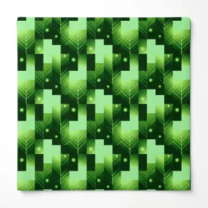 Photosynthesis Gradient Tea Towel Green Block Print Cotton Dish Towel for Spring