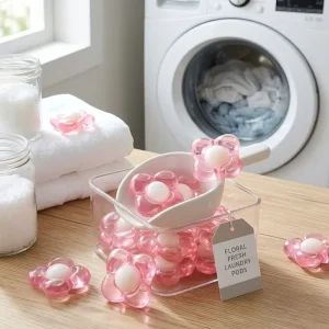 Pink Color Laundry Detergent Pods Deep Cleaning 72 Hours Fresh Scent Color Protector