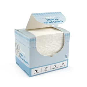 Plant-Based 100% Viscose Disposable Face Towel Extra Large 25x30cm Waffle Pattern Clean Skin Wipes Compostable Beauty Towel