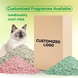 Plant Based Cat Litter Clumping Flushable Low Dust Natural Odor Control Eco Biodegradable Lightweight Custom Packaging