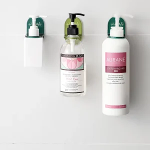 Plastic 3.5cm Hand Sanitizer Triple Bottle With Attached Mounting Holder Shampoo Dispenser Bracket