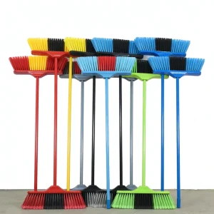 Plastic Broom Head with Wooden Handle, Broom and Dustpan Set