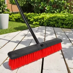 Plastic Broom Mop with PET Head and Dustpan for Indoor and Outdoor Cleaning