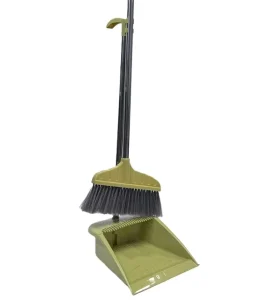 Plastic Broom and Dustpan Set 100/120/150 cm with Bristles for Home Floor Cleaning