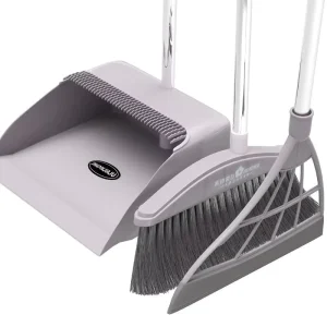 Plastic Broom and Dustpan Set for Household and Indoor Cleaning
