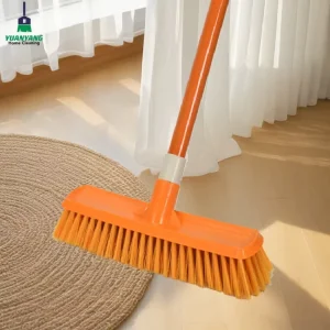 Plastic Broom with Wooden Handle for Indoor and Outdoor Floor Cleaning