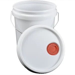 Plastic Bucket White Paint PP Plastic Bucket with Lid Handle Plastic Bucket