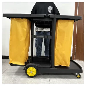 Plastic Buckets Heavy Duty Enclosed 4 Wheel Cleaning Cart Housekeeping Trolley for Janitorial Supplies