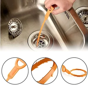 Plastic Drain Snake Clog Hair Remover Tool for Toilet, Bathroom, Bathtub, Kitchen Sink, and Shower