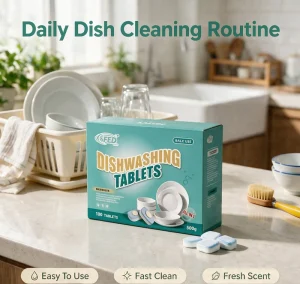 Plastic Free Dishwasher Detergent Tablets Unscented Natural Sustainable Dishwashing Pods Stain Removal