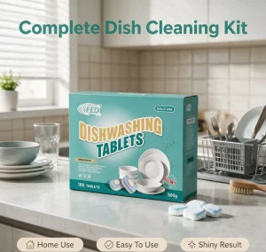 Plastic Free Dishwashing Machine Cleaning Tablets Eco Friendly Solid Detergent Pods
