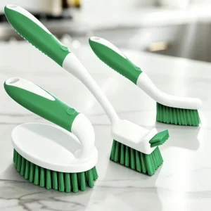 Plastic Household Cleaning Brush Set for Kitchen, Bathroom, Floor, Bathtub, Tile, and Grout
