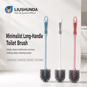 Plastic Long-Handle Toilet Bowl Brush with Sponge Mop