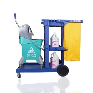 Plastic Mixed Colors Cleaning Cart Housekeeping Trolley Multifunctional Linen and Tool Cart for Hotels and Inns