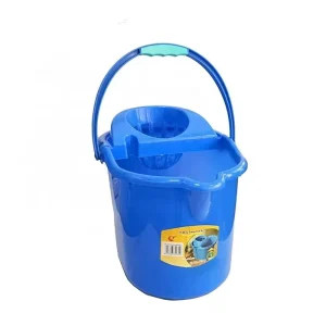 Plastic Mop Bucket With Handle and Wringer Household Cleaning Tool Mop Wringer Bucket