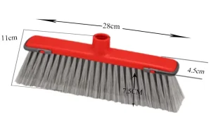 Plastic Multi-color Broom Head with Soft Bristle and Dustpan Handheld