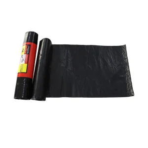 Plastic PE Eco-Friendly Thickened PE Plastic Trash Bags Black Flat End Shrink Garbage Bag with Flexo Printing for Packaging