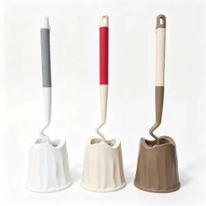 Plastic S-Shape Handle Toilet Bowl Brush with Drying Base