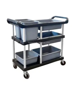 Plastic Service Cart Dish Collect Cleaning Trolley
