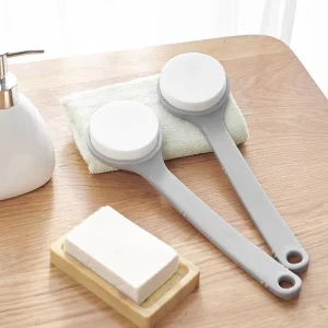 Plastic Sponge Bath Cleaning Brush with Handle
