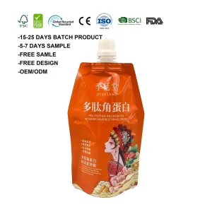 Plastic Stand-Up Spout Pouch for Detergent, Facial Mask, Body Wash, Soap, and Scrub Packaging