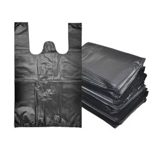 Plastic T shirt Style Garbage Bags Disposable Garbage Bags with Handles Black Thickened and Custom Plastic Convenience Bags
