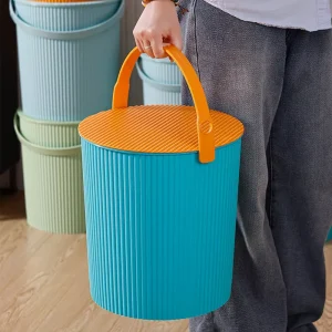 Plastic Thickened Sitable Stool Colorful Bath Water Bucket for Household Bathroom