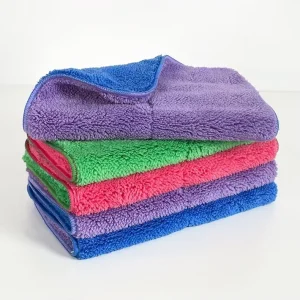 Plush Coral Velvet Microfiber Cleaning Cloth Super Water Absorption Washable Kitchen Rag for Counter Dish Washing Cleaning