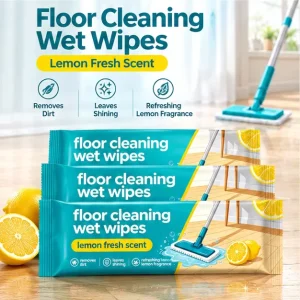 Plush Hypoallergenic Wet Mop Wipes for Multi-Surface Household Floor Cleaning