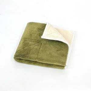 Plush Thick Two Tone Microfiber Coral Towels Machine Washable Oil Locking Reusable Cleaning Cloths for Restaurant Cafe Kitchen