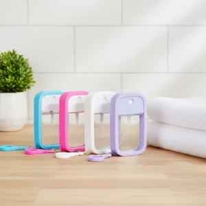 Pocket Hand Sanitizer Mist Spray Bottle Square Round Clear 38ml 45ml Plastic Credit Card Perfume Bottle